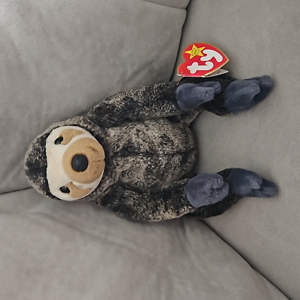 NWT TY Beanie Baby Slowpoke the Sloth Brown Tan